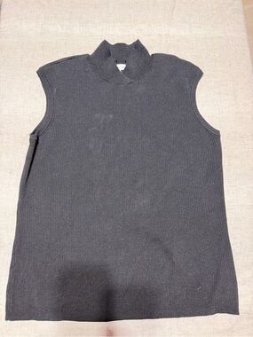 Coldwater Creek Black Sleeveless Mock Neck Top